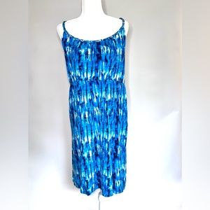 Style &Co. Blue Floral/Tropical Dress Size Large